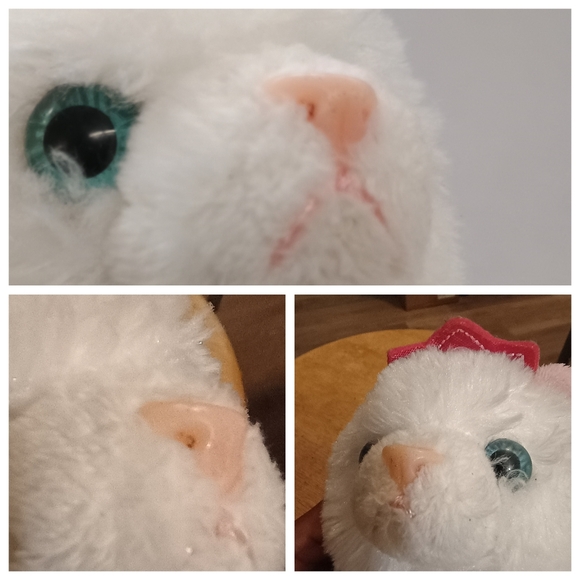 Aurora Pink Princess Crown Kitty Cat Plush 6 Inch White Soft & Fuzzy - Picture 9 of 14